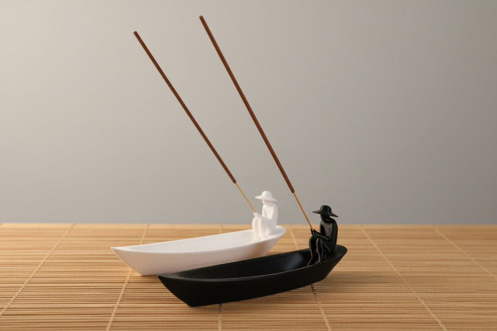 Kit 2 Porta Incenso Barca Zen – Decorazione Artigianale Made in Italy