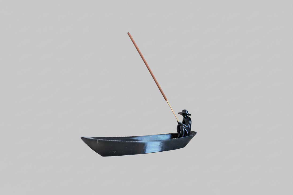 Kit 2 Porta Incenso Barca Zen – Decorazione Artigianale Made in Italy