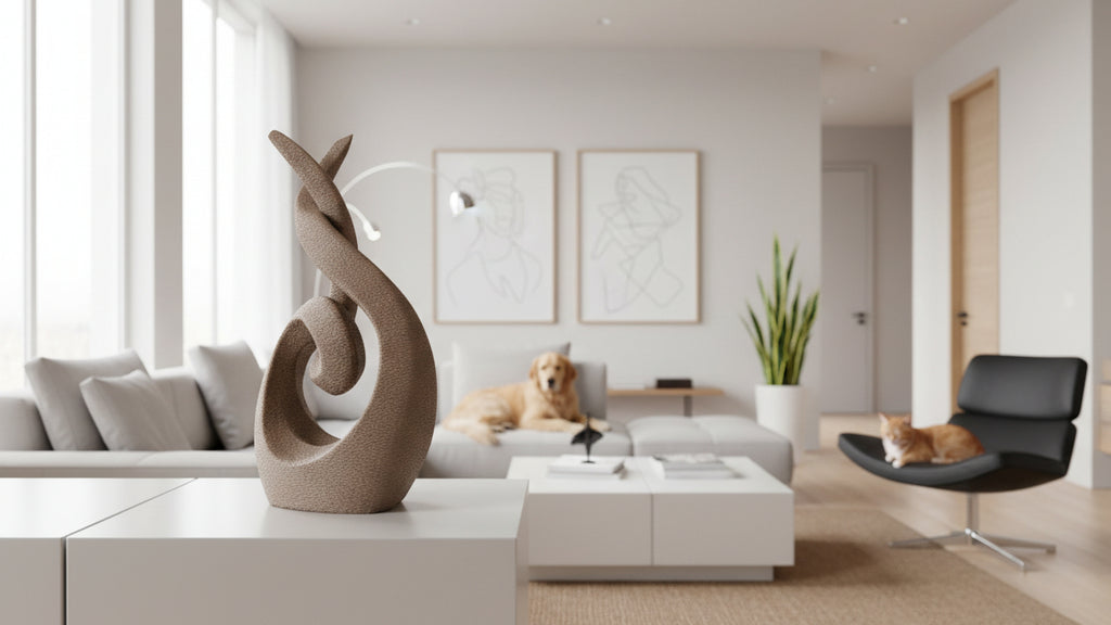 Scultura astratta moderna – decorazione artistica effetto pietra