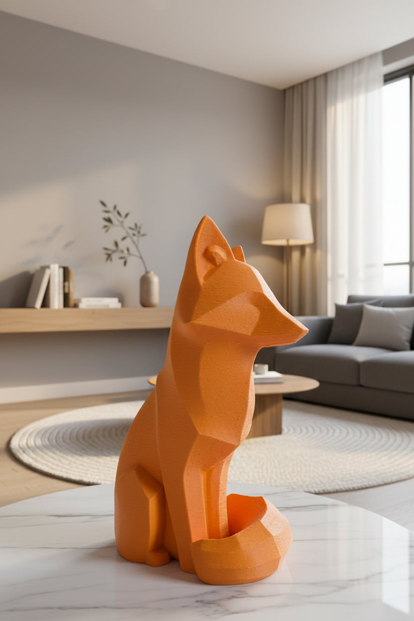 Scultura Volpe Low-Poly – Decorazione Minimalista Made in Italy