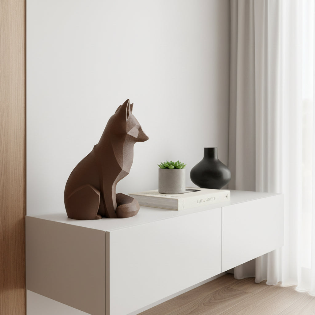 Scultura Volpe Low-Poly – Decorazione Minimalista Made in Italy