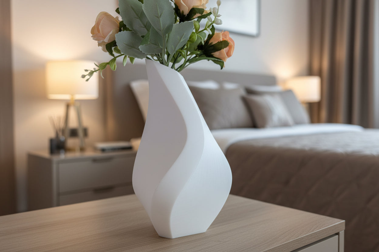 Kit 2 Vasi Moderni Bianco e Nero – Design Italiano per Fiori Artificiali