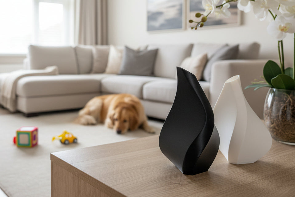 Kit 2 Vasi Moderni Bianco e Nero – Design Italiano per Fiori Artificiali