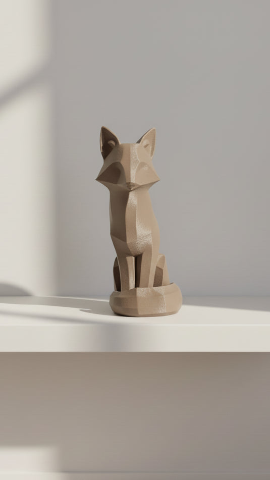 Scultura Volpe Low-Poly – Decorazione Minimalista Made in Italy