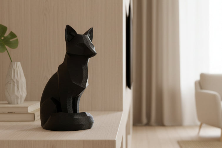 Scultura Volpe Low-Poly – Decorazione Minimalista Made in Italy